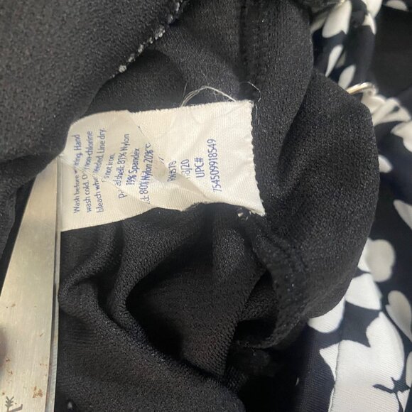 Croft & Barrow Swim Dress Womens 22W Floral Black & White One Piece Plus Size Be - Picture 8 of 11